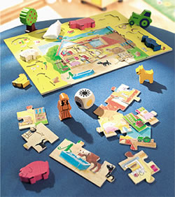 Spiel und Puzzle Bauernhof-Pressefoto