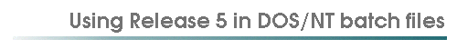 Using Release 5 in DOS/NT batch files