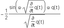 -1/2*sin(omega*sqrt(diff(q(t),t)))*omega/diff(q(t),...